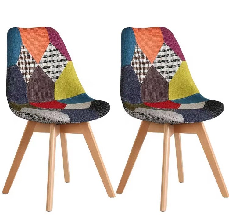 Modern Velvet Dining Chair with Solid Beech Wood Legs - Removable Cushion