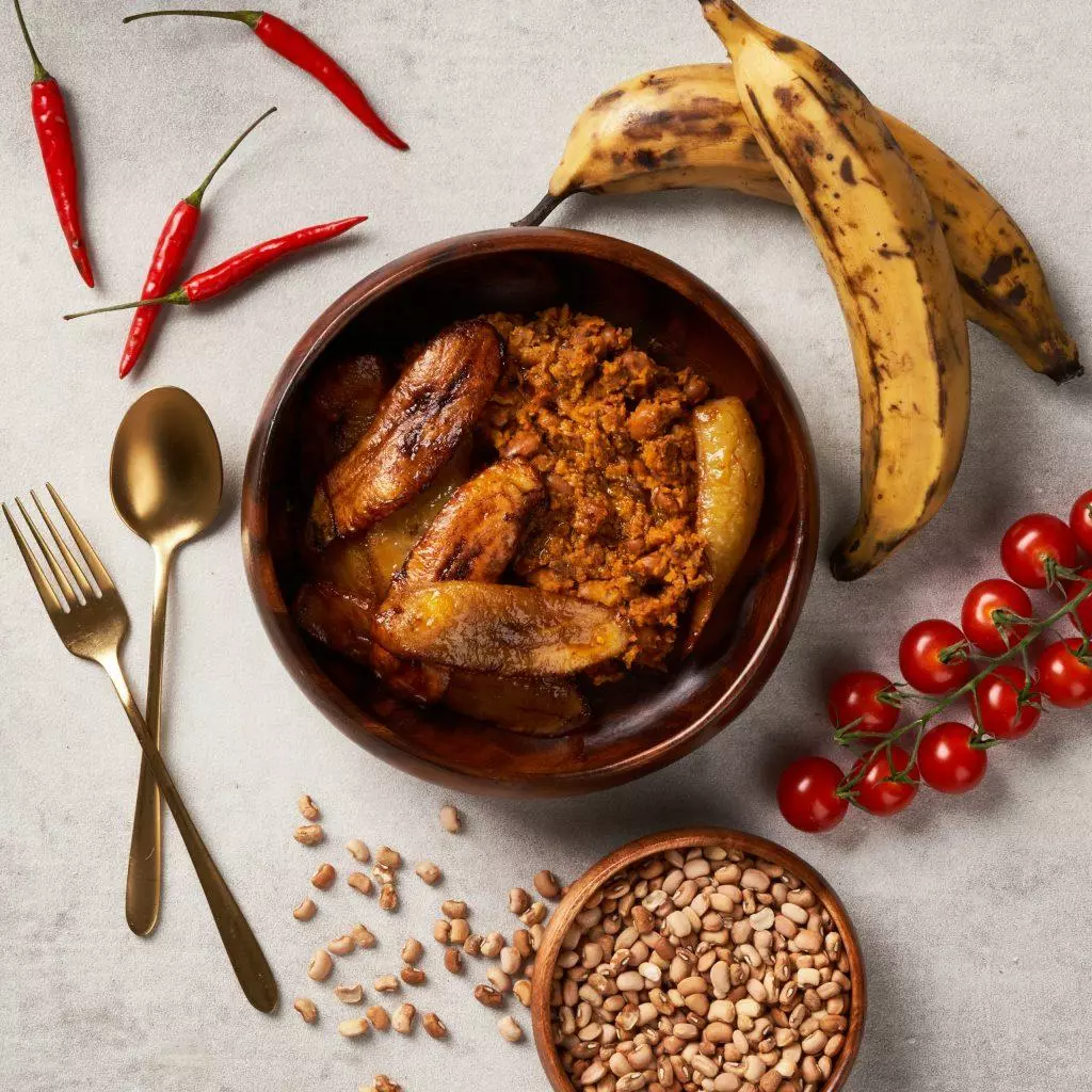 Nigerian Ewa Oloyin Honey Beans with Fried Plantain - Vegan, Protein-Rich Meal