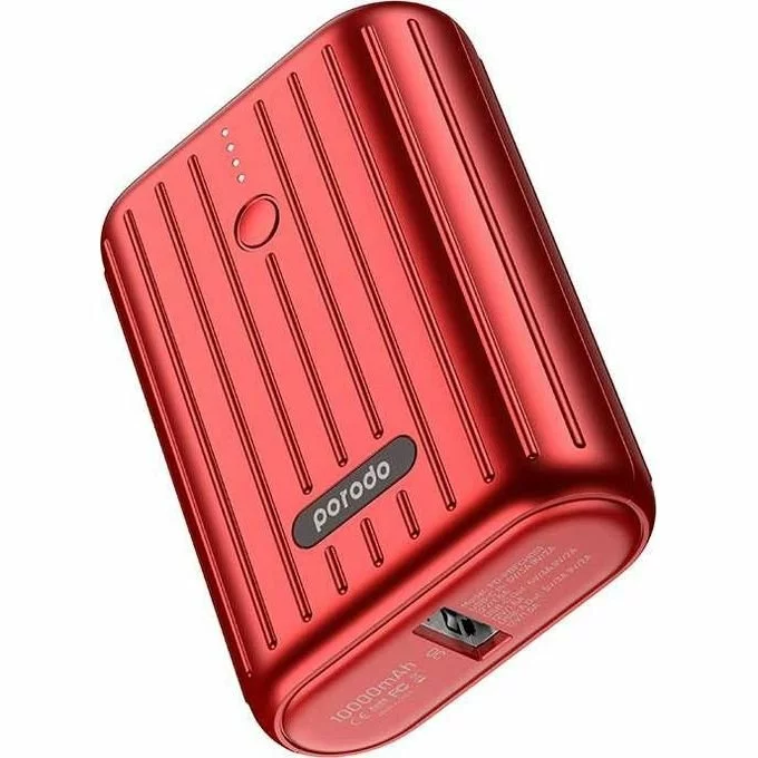 Porodo 10000mAh PD & QC Power Bank - 18W Fast Charge, Compact Luggage Design
