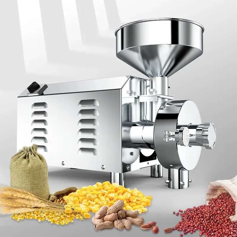 Electric Grain Mill Grinder - 40–80kg/h, 1500–3600W, Corn/Rice/Wheat