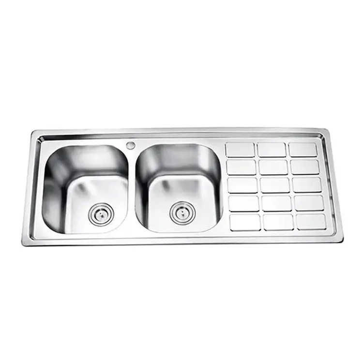 Double Bowl Stainless Steel Kitchen Sink - Commercial Grade, Undermount/Topmount