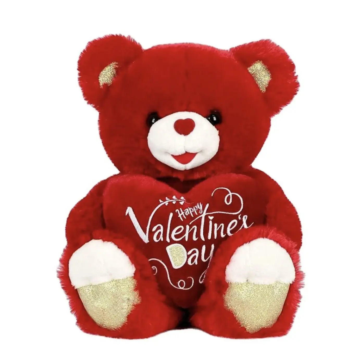 Valentine's Day Red Teddy Bear with Love Heart Plush Toy (25cm)