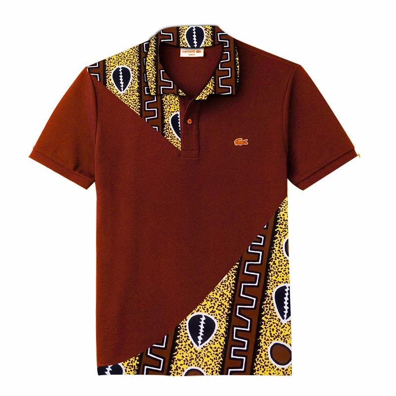 Men's African Lacoste Polo Shirt - Wine Red, Short Sleeve, Premium Cotton