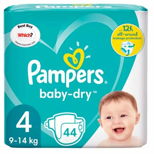 Asda Pampers Baby-Dry Size 4, 9-14kg, 44 Nappies