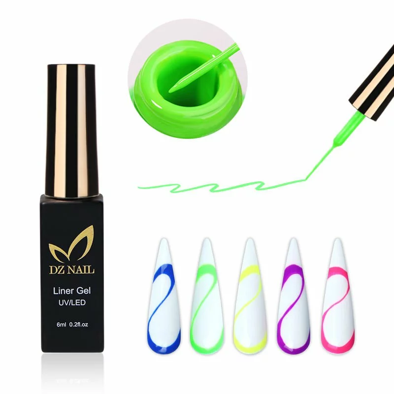 6ml Gel Nail Art Liner Polish - 168 Colors, UV/LED Soak-Off, Long-Lasting (30–47 Days)