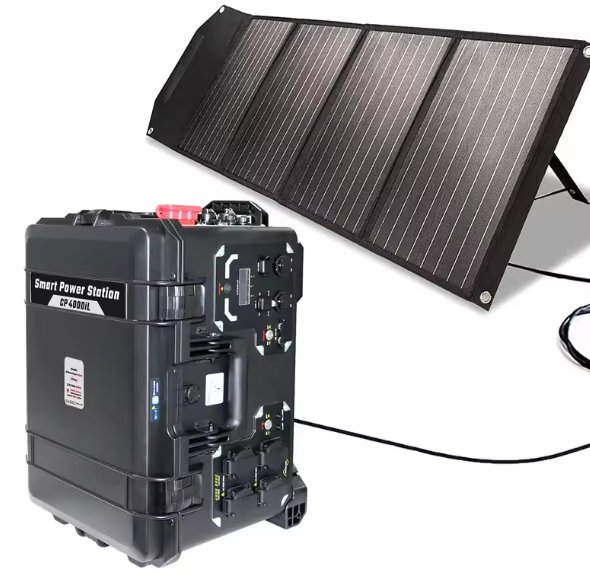 Hybrid Solar-Wind Power Generator - Foldable Panels, Pure Sine AC, 3000+ Cycles