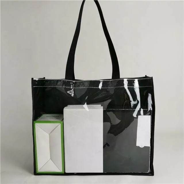 Custom PVC Zipper Tote Bag - Clear Brush Packaging, Handled, Medium 30–50cm