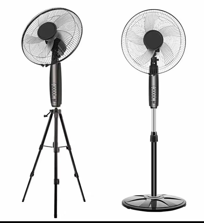 16" Rechargeable Solar Pedestal Fan - 5 Blades, Remote, 12V, Height Adjustable