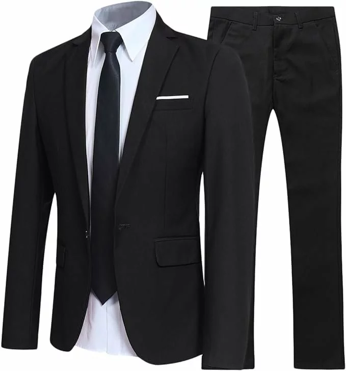 Mens suits 2 piece suit slim fit wedding dinner tuxedo suits for men business casual jacket & trousers
