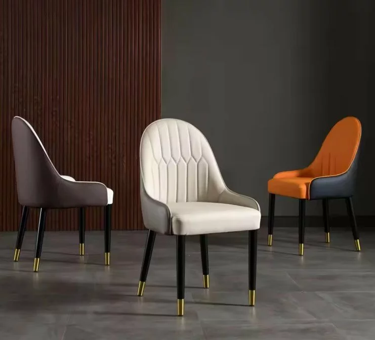 Modern Black Velvet Upholstered Dining Chairs with Wooden Legs