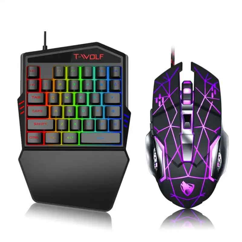 T-Wolf TF900 One-Handed Gaming Keyboard & Mouse Combo