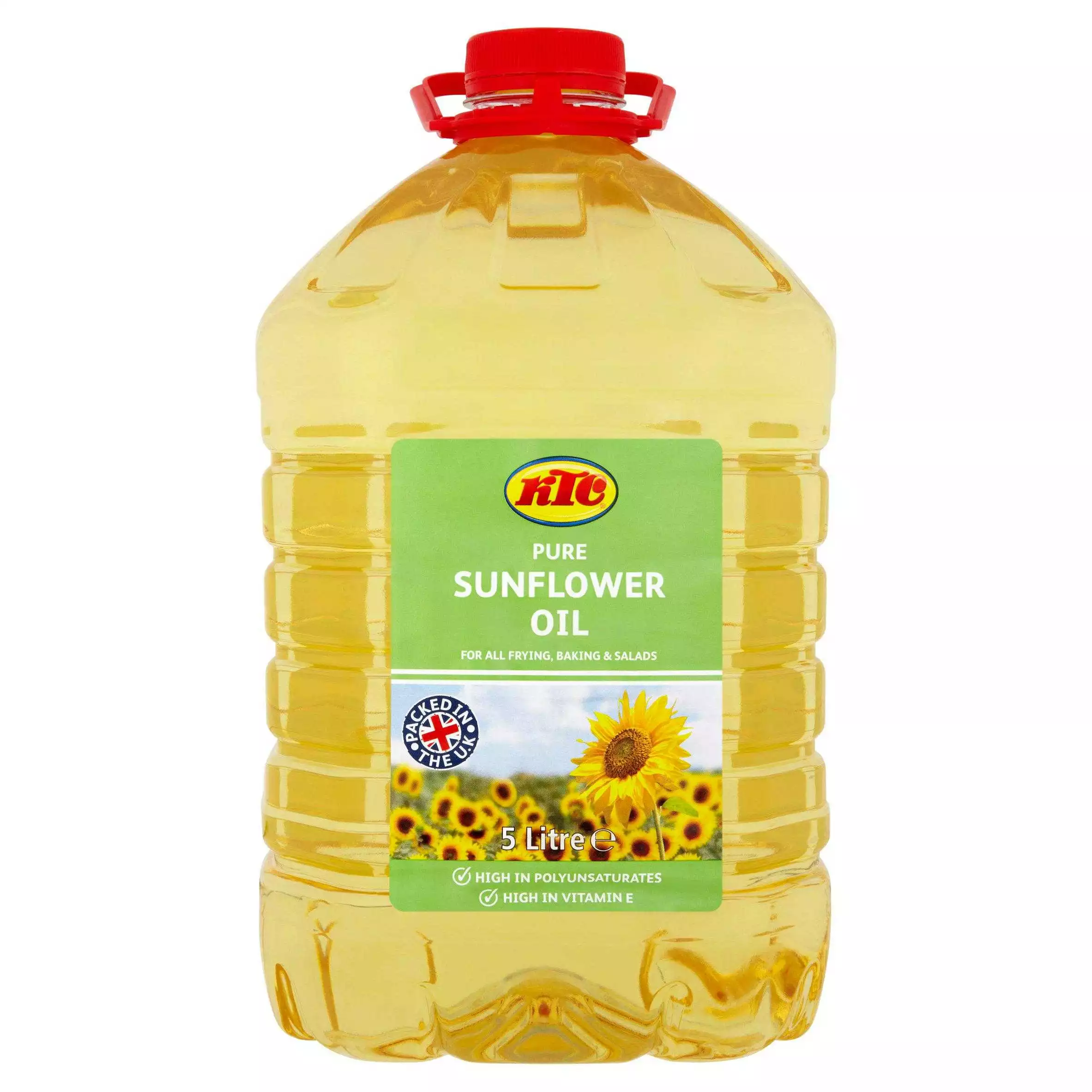 KTC Pure Sunflower Oil 5L - Omega-3 Rich, Vitamin E, All-Purpose
