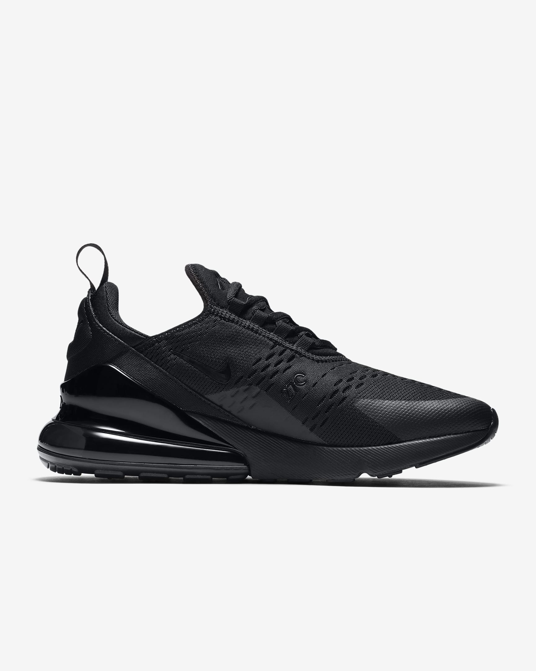 Original Nike Air Max 270 Men's Trainers - Midnight Black, Max Cushion