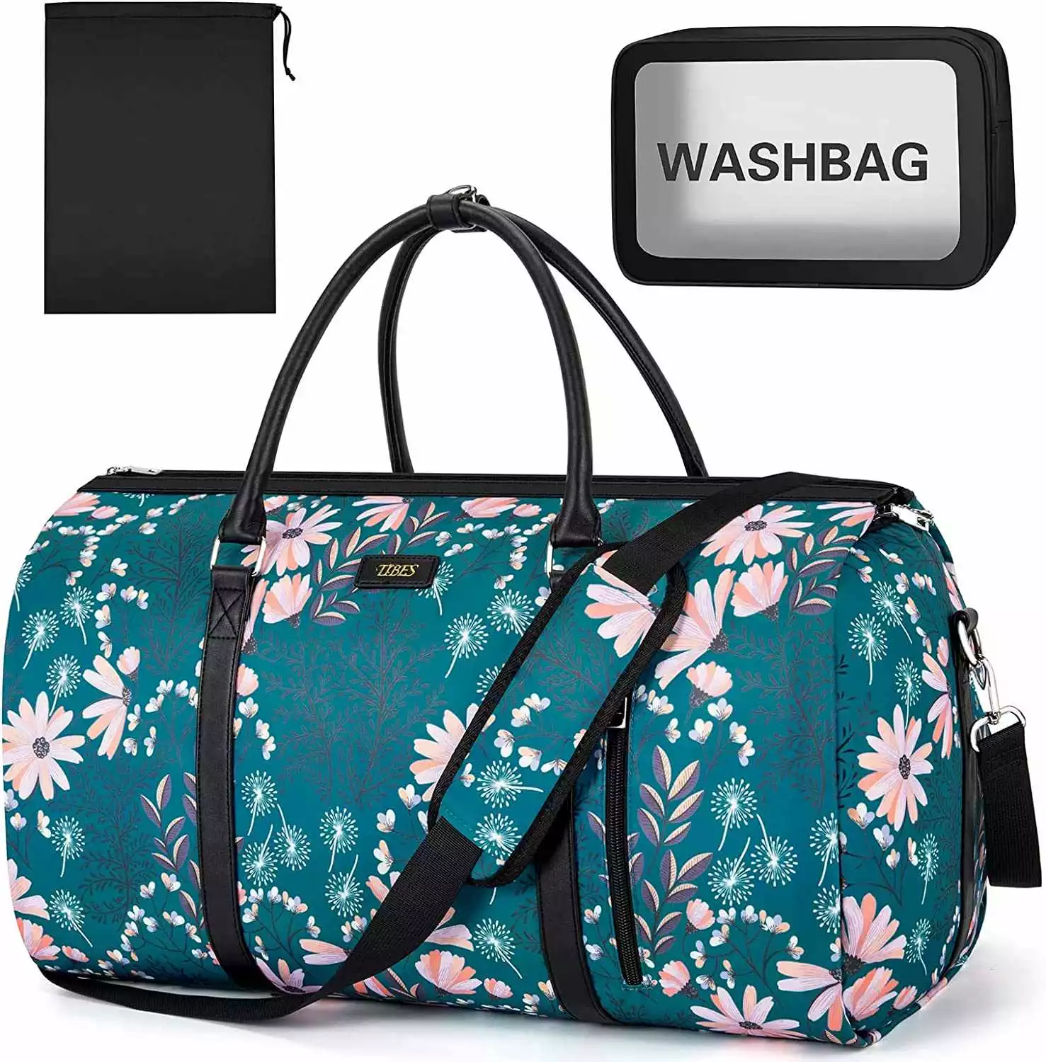3-Piece Convertible Carry-On Garment Bag Set (Navy Floral)
