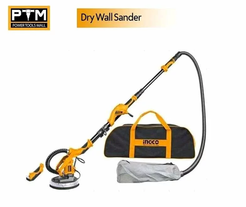 INGCO 1050W Drywall Sander - Variable 600–2300 RPM, 225mm Pad, LED, Dust Hose
