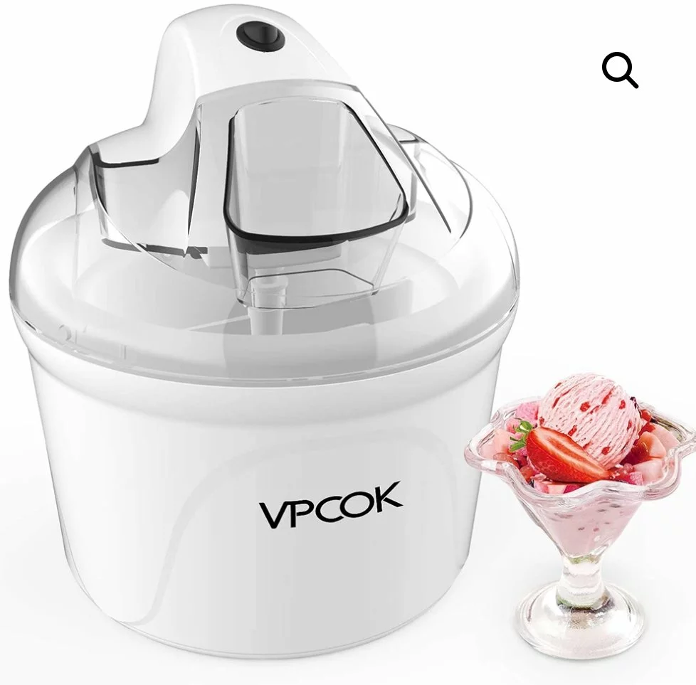 1.5L Home Soft Serve Ice Cream Maker - 9.5W, Quick Freeze Bowl, Digital Timer