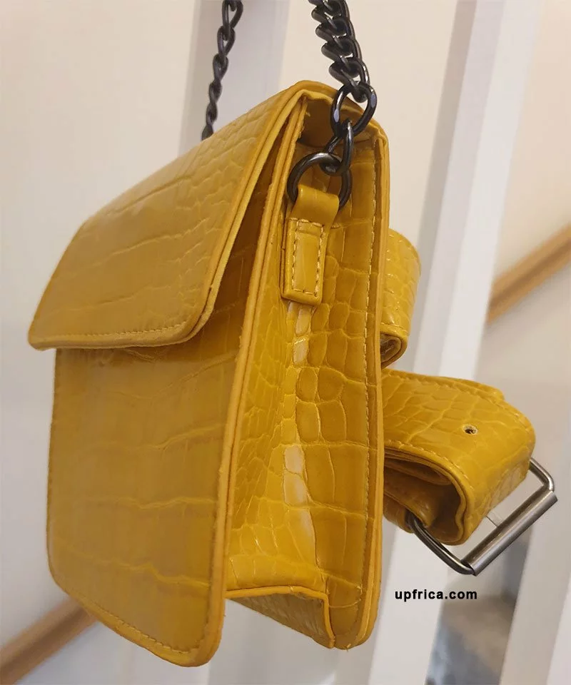Luxury Crocodile-Embossed Leather Crossbody Bag (Square Mini)