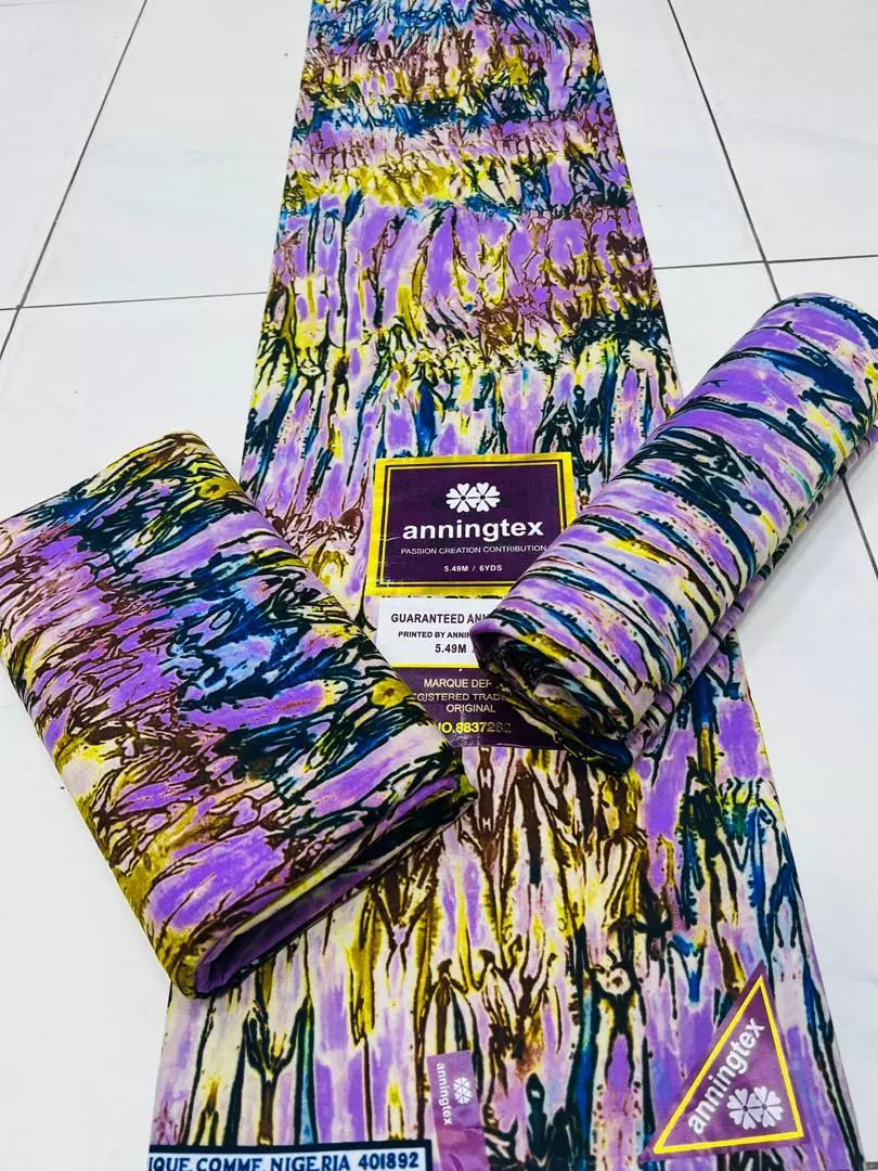 6-Yard African Ankara Wax Print Fabric (PolyCotton Blend)