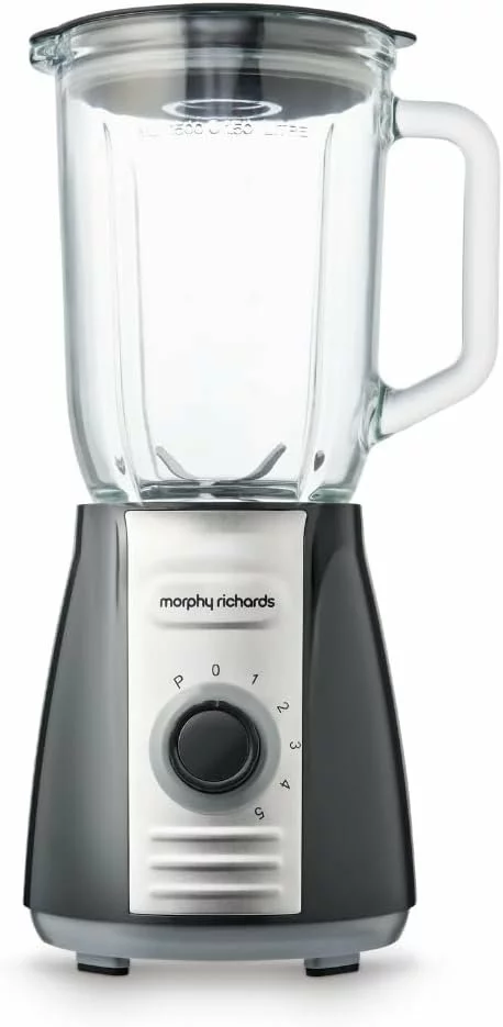 Morphy Richards Total Control Glass Jug Blender - 600W, 1.5L, 5 Speeds + Pulse, Ice Crusher