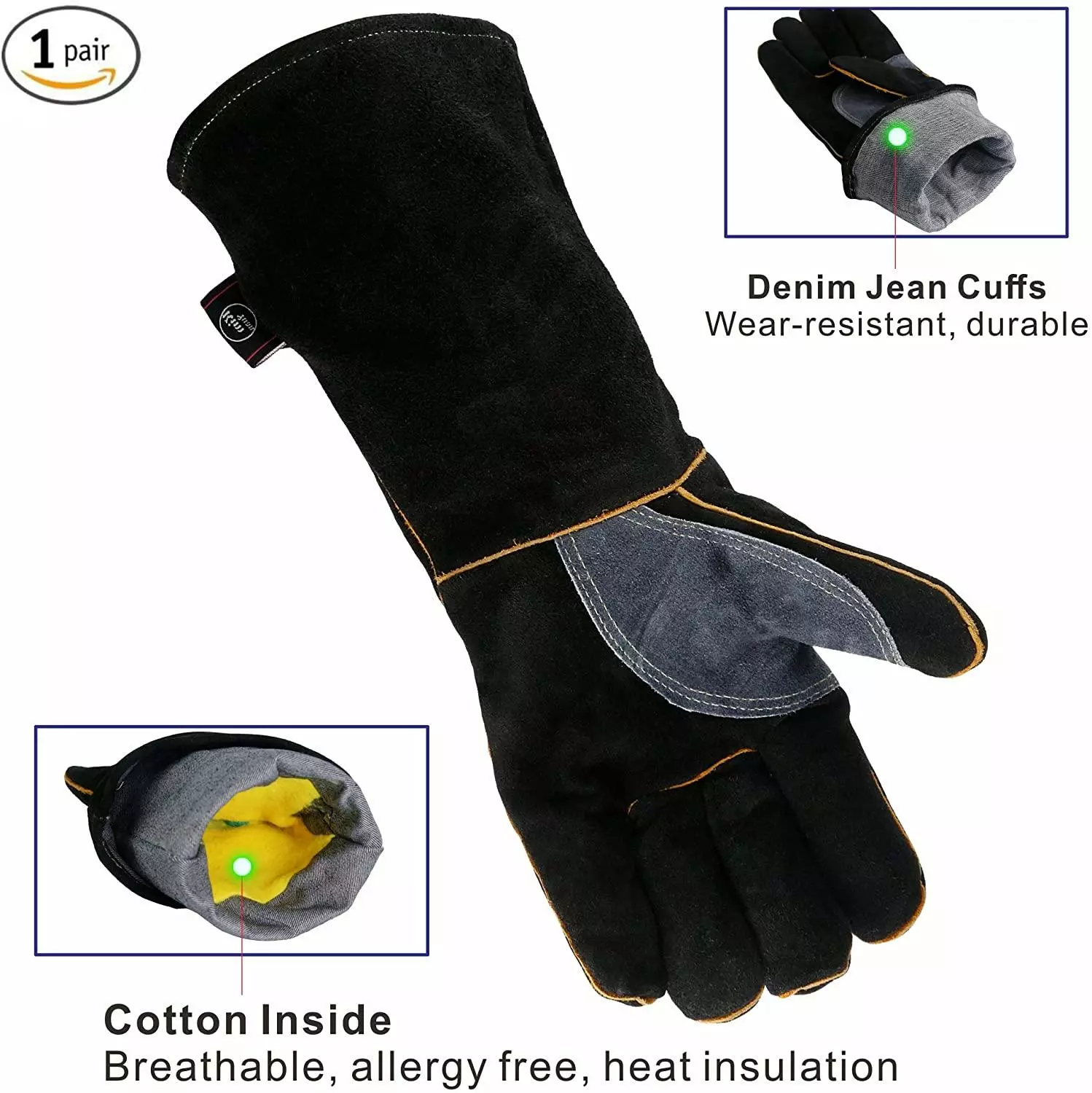 Fire Resistant Welding Gloves with Kevlar Stitching (Multi-Purpose)