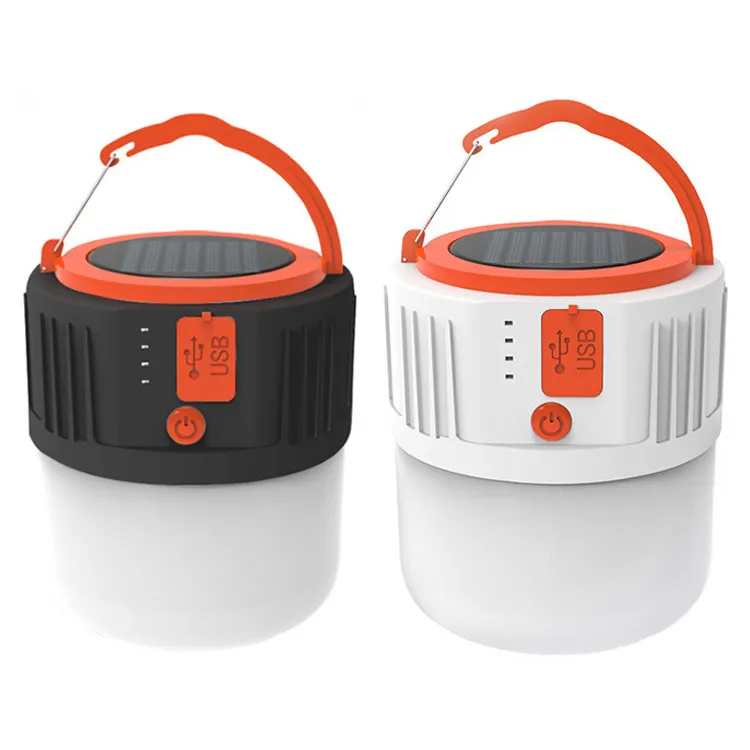 Solar Rechargeable Camping Lantern - 600LM, 24-LED, 18650 2400mAh, 50hr Runtime