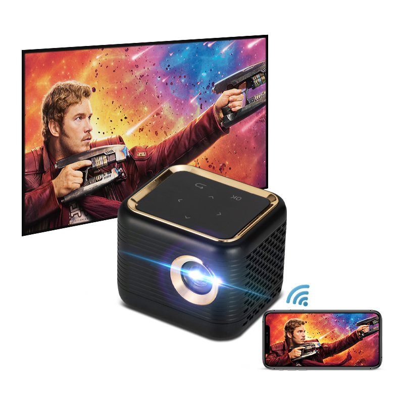 Mini Smart DLP Pocket Projector with Built-in Battery & Speaker