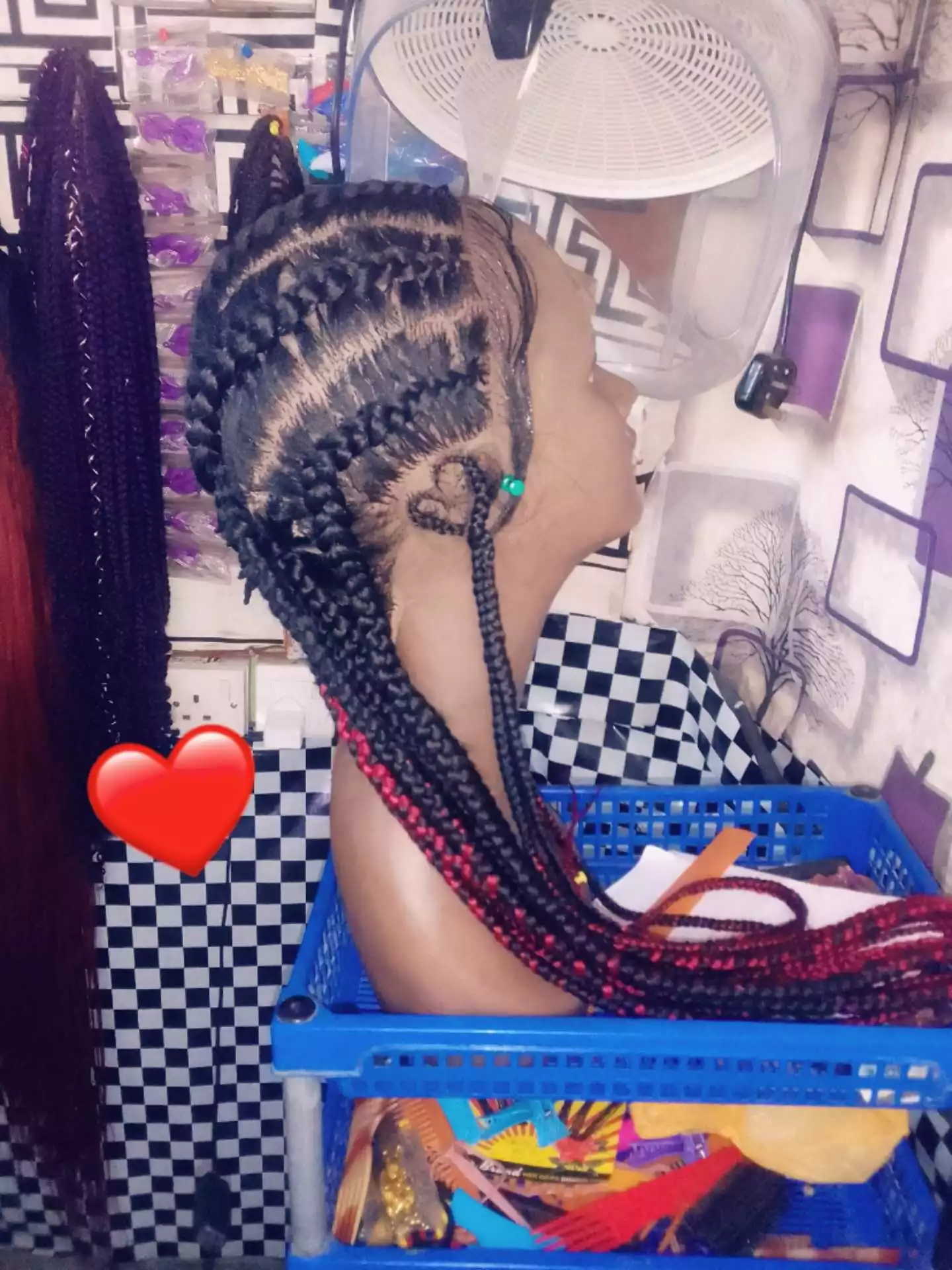 Full Lace Cornrow Braided Wig - 100% Brazilian Human Hair, Natural Black, 10–40"