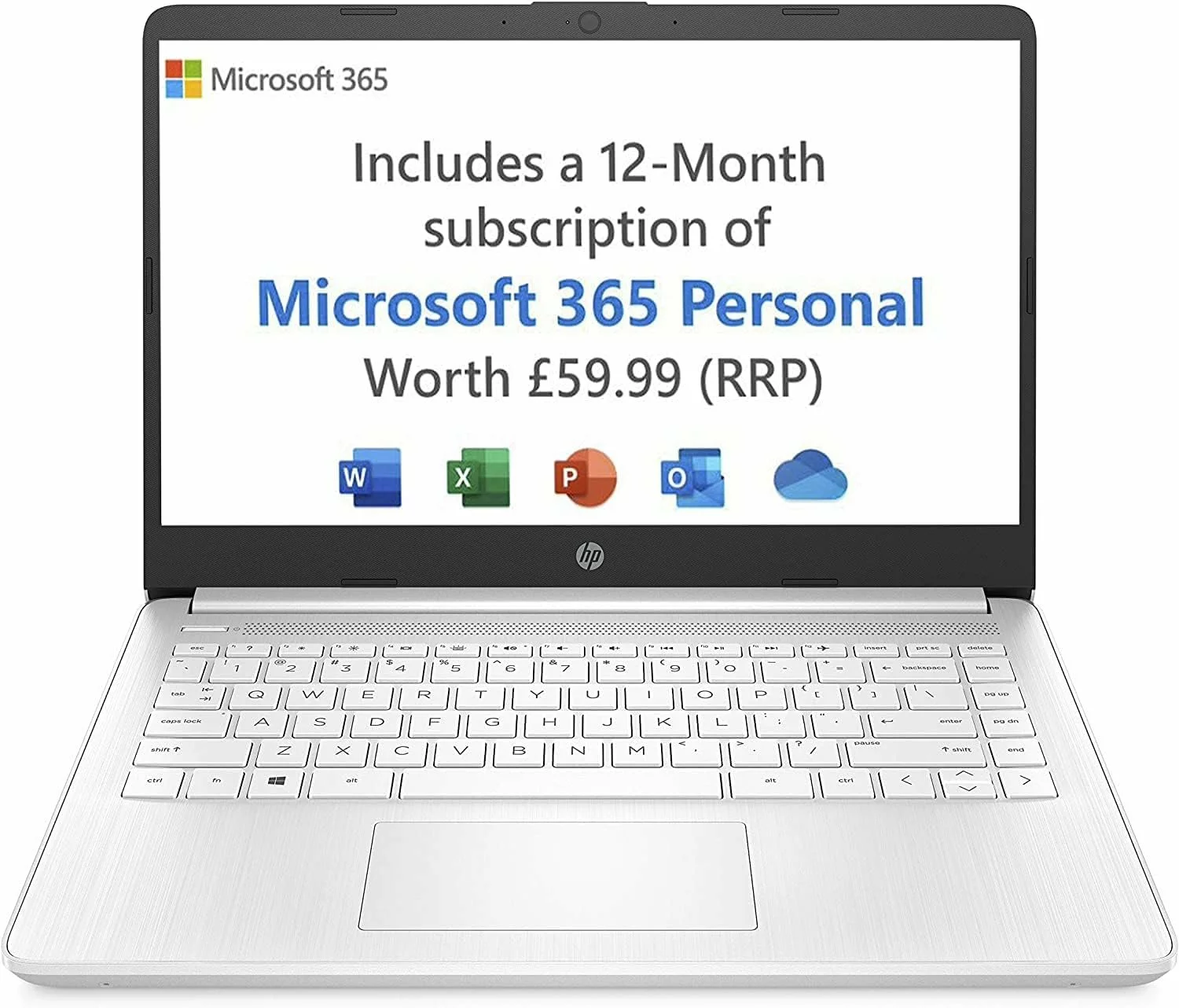 HP Stream 14" Laptop - AMD Athlon 3020e, 4GB RAM, 64GB eMMC, Windows 11 S, White