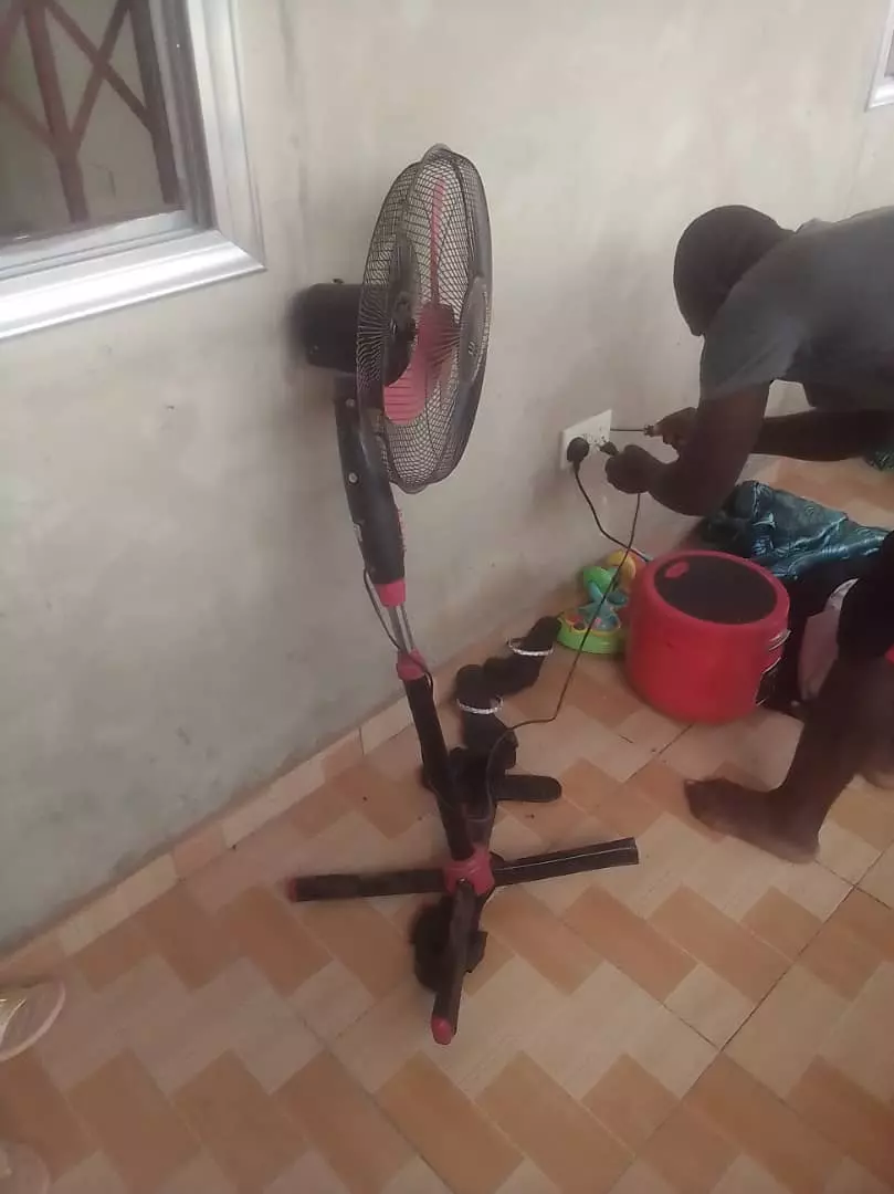 Used 220V Standing/Pedestal Fan - 16–18", 3-Speed, Working Condition, Cleaned