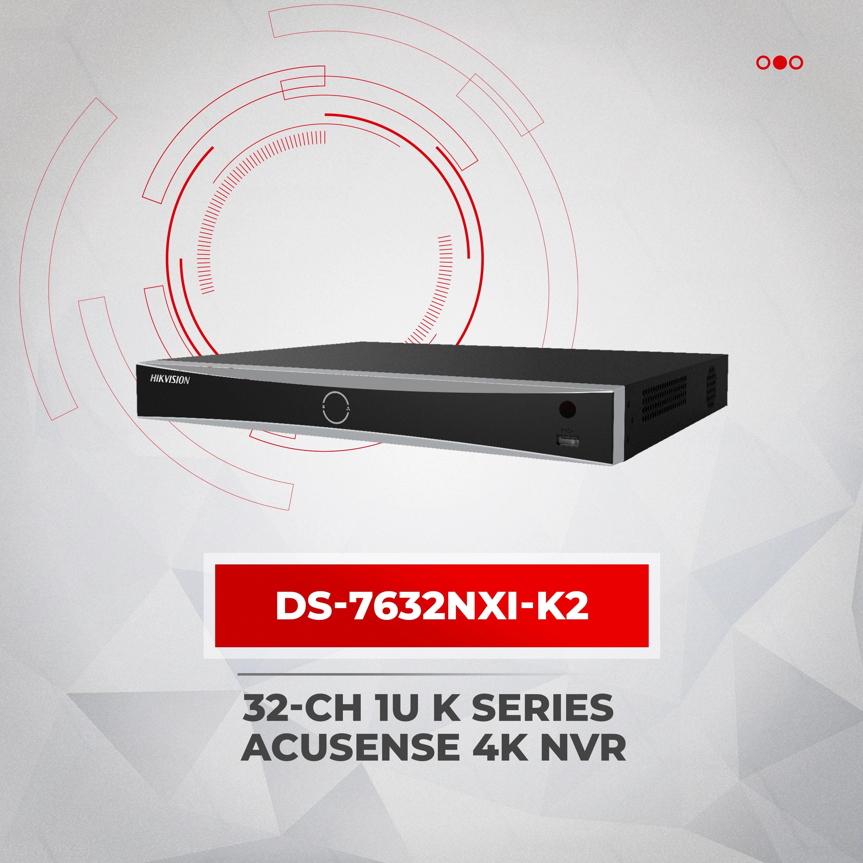 Hikvision DS-7732NI-K4/16P 32CH 4K NVR - 16PoE, AcuSense AI, 256Mbps, H.265+