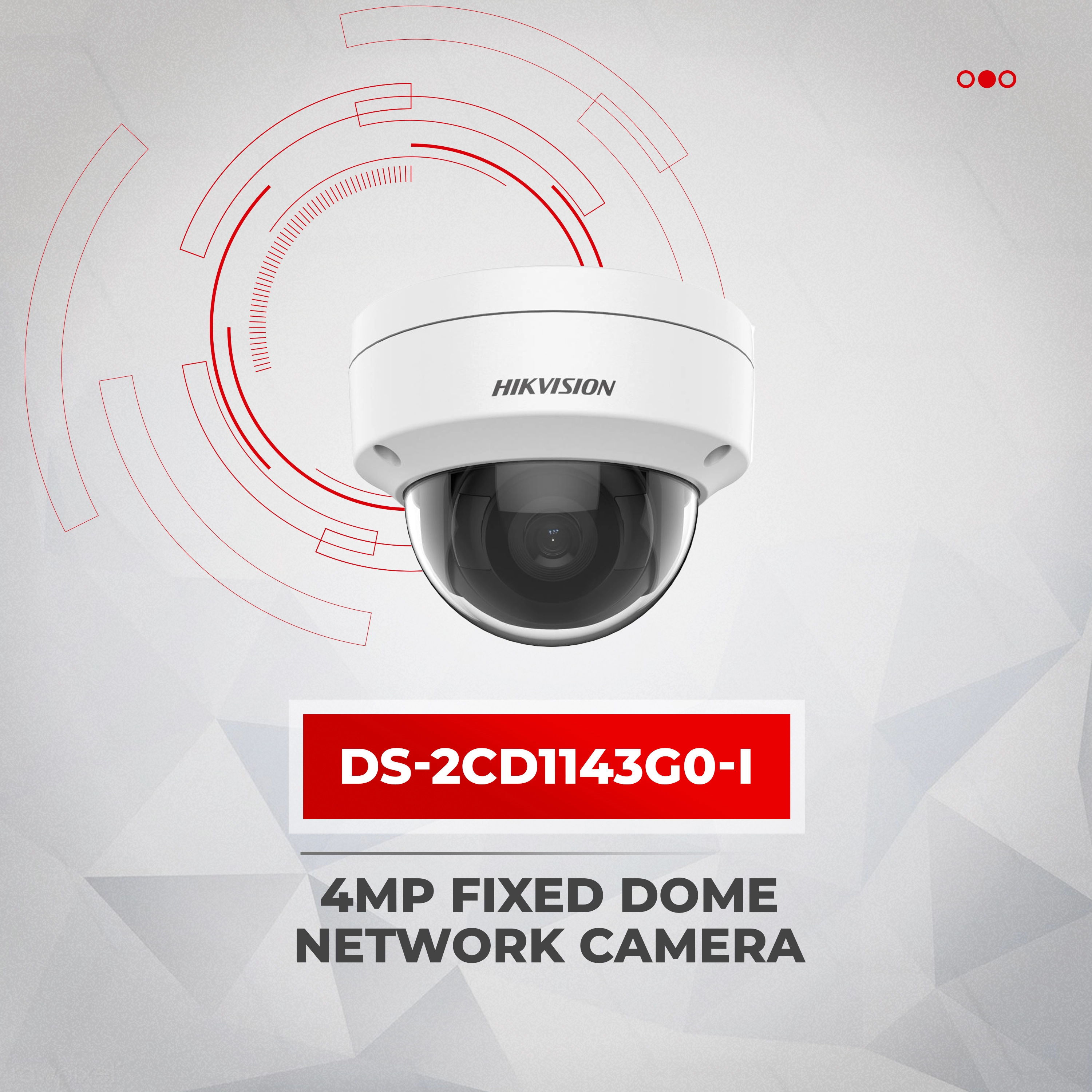 Hikvision DS-2CD2T43G2-4I 4MP AcuSense Fixed Dome IP Camera - 120dB WDR, IP67/IK10, 30m EXIR