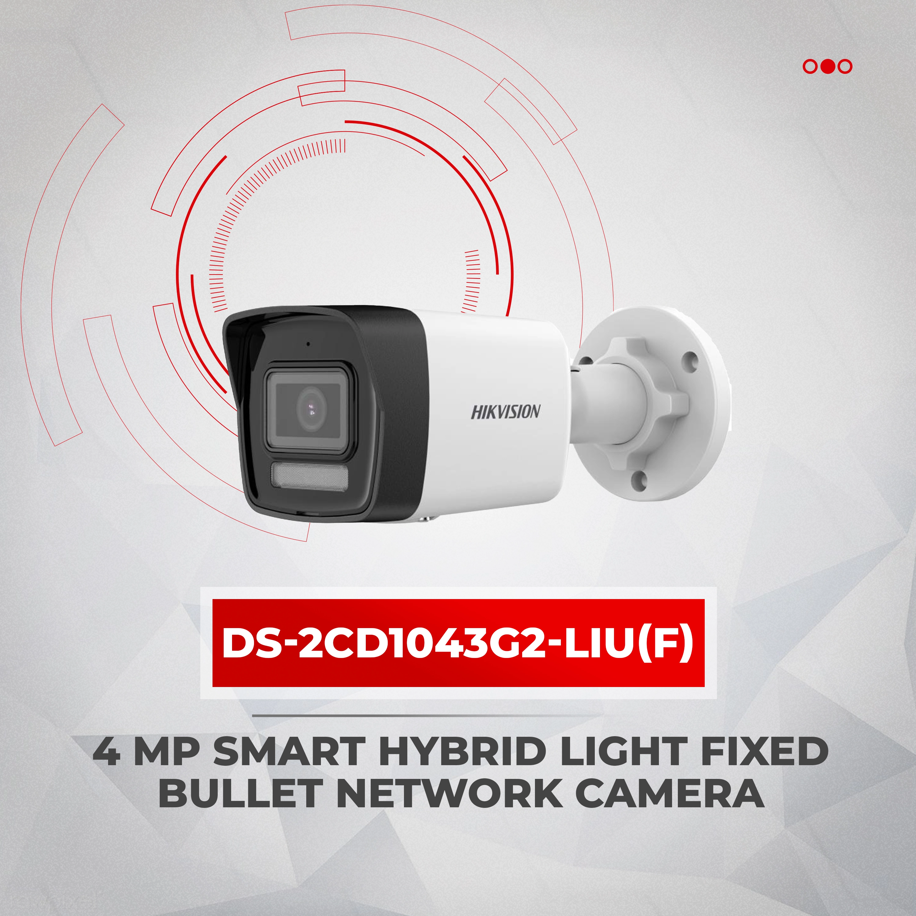 Hikvision DS-2CD2T43G2-LISU/SL 4MP Smart Hybrid Bullet - Built-in Mic, Strobe/Alarm, IP67