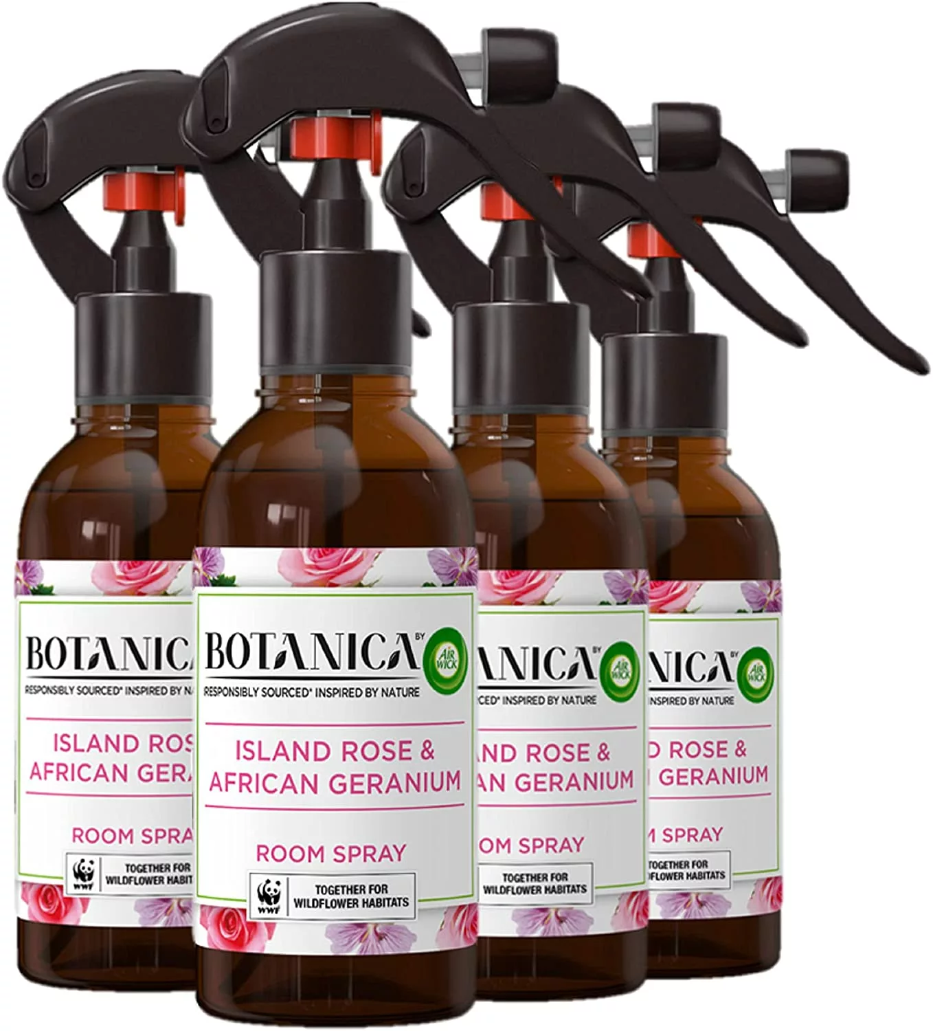 Botanica by Air Wick Island Rose & African Geranium Room Spray (Pack of 4)