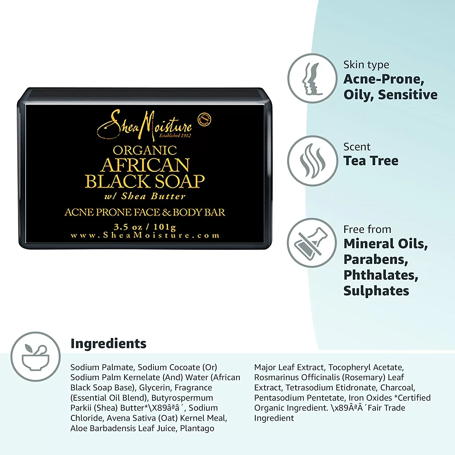 Authentic Ghanaian Black Soap Full Body Bar (3.5 oz)