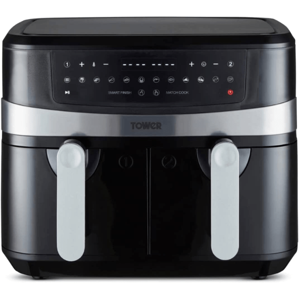 Tower 9L Dual Basket Air Fryer T17088 - Smart Finish, 10 Presets
