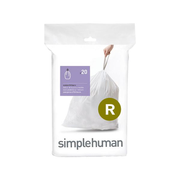 Simplehuman Code H Custom Fit Bin Liners, Pack of 20