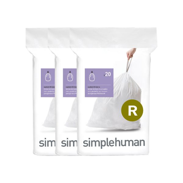 Simplehuman Code R Custom Fit Liners, 60-Pack