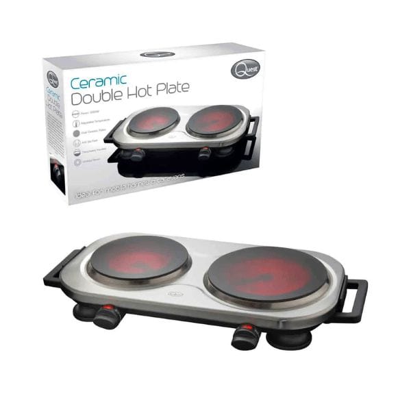 Quest Double Ceramic Hot Plate - 2000W, Dual Plates