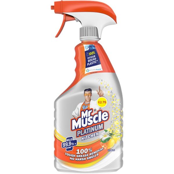 Mr Muscle Platinum Kitchen Degreaser & Disinfectant Spray 750ml