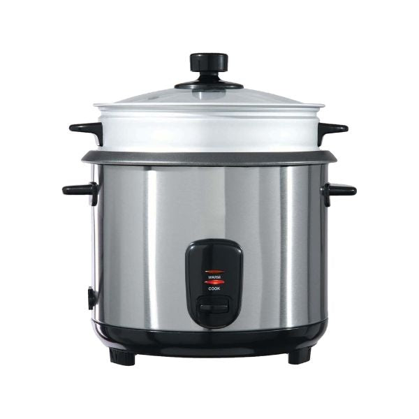 Wilko 1.8L Rice Cooker with Steamer – Keep Warm Function & Non-Stick Bowl