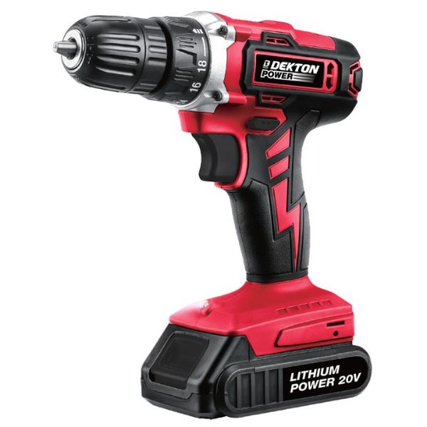 Dekton 20V Cordless Drill Driver Set - 16 Torque Settings, 13 Accessories