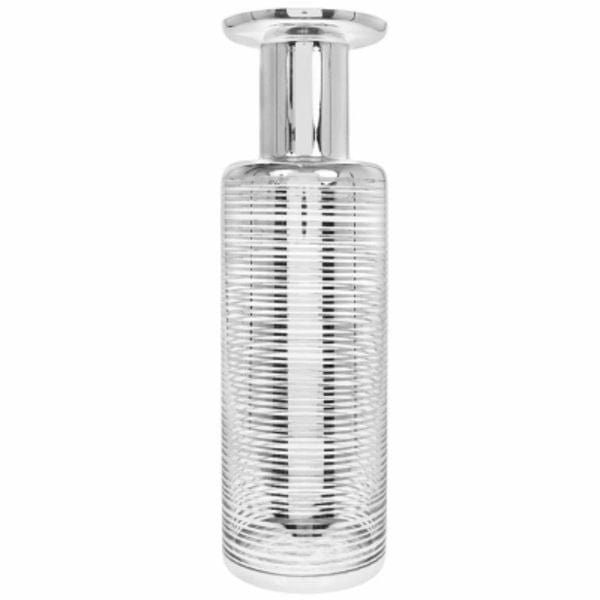 Vincenza Silver Finish Glass Vase Contemporary Home Accent
