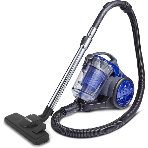 Tower Multi-Cyclonic Bagless Cylinder Vacuum - HEPA Filtration, Strong Suction