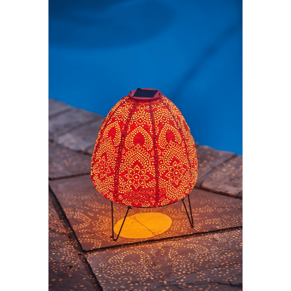 Solar Lantern Dome Outdoor Garden Light with Auto Dusk-to-Dawn Sensor