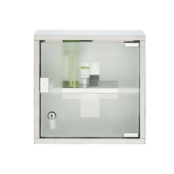 Excellent Houseware Lockable Medicine Cabinet - Stainless Steel, Wall Mount