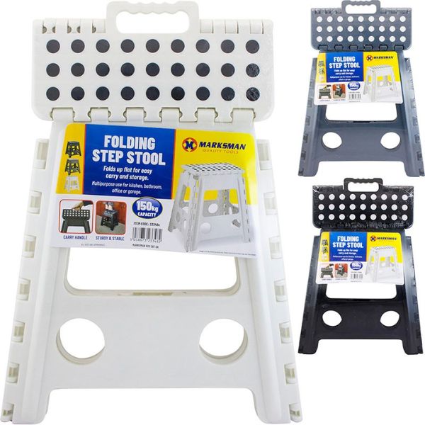 Large Folding Stool - Heavy-Duty, Portable, Assorted Colours