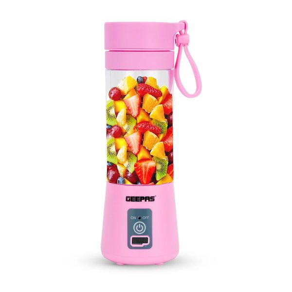 Geepas Rechargeable Portable Blender Pink – 330ml & USB Charging