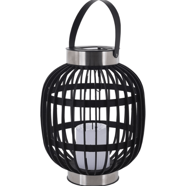 ProGarden Solar LED Rattan Lantern with Auto Dusk-to-Dawn Sensor