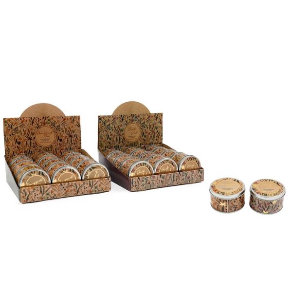 Leaf Tin Scented Candle 7.5x5cm - Decorative, Relaxing, Gift