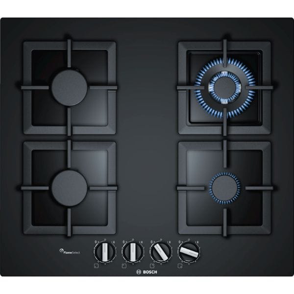 Bosch Serie 6 60cm Gas Hob in Black Tempered Glass